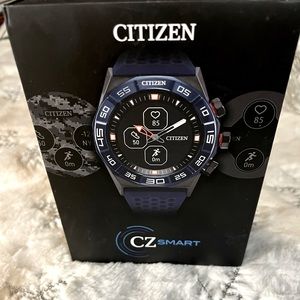 Citizen CZ SMART HYBRID Smart Watch 44mm Blue Silicone - 15 Day Battery USB